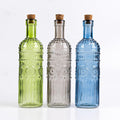 BOTELLAS DECORATIVAS DE VIDRIO AMBAR CON RELIEVE