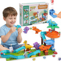 SET DE BLOQUES (LEGOS) CON PISTA DE CANICAS TEMATICA DE DINOSAURIO