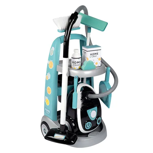 Carrito de limpieza de juguete Home & Clean con aspiradora